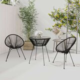  Zunanja jedilna garnitura 3-delna PVC ratan črna, (20671847) | Shoptok.si