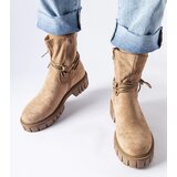 Gemre Beige lace-up ankle boots Averardo | Shoptok.si
