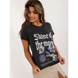 Fashion Hunters Dark grey T-shirt with SUBLEVEL patterns
