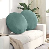  Jastučići za sjedenje 2 pcs Morska zelena Ø60 x 21 cm Baršun | shoptok.hr