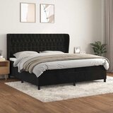  s oprugama i madracem crni 200x200 cm baršunasti | shoptok.hr