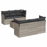 vidaXL Vrtna sedežna garnitura 7-delna z blazinami siv poli ratan, (21046916) | Shoptok.si
