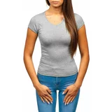 Kesi Women's fashionable T-shirt with V-neck - gray,