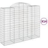  Lučne gabionske košare 14kom 200x50x160/180cm pocinčano željezo | shoptok.hr