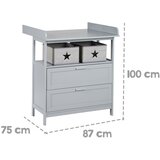 Roba Siva otroška komoda s previjalnim pultom 87x100x75 cm Hamburg – | Shoptok.si