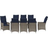  Set stola i stolica s jastukom 9 pcs Siva PE ratan | shoptok.hr