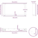  Noge za klub stolić U-oblik 2 kom Crne 70 x (30-31) cm Čelik | shoptok.hr