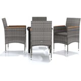  5-dijelni vrtni blagovaonski set s jastucima sivo-crni | shoptok.hr