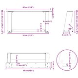  Noge za klub stolić U-oblik 2 kom Prirodni čelik 60 x (30-31) cm Čelik | shoptok.hr