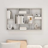  Zidna polica siva boja betona 85x16x52,5 cm konstruirano drvo | shoptok.hr