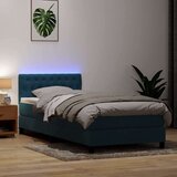 Box spring postelja z vzmetnico temno modra 80x220 cm žamet, (21790763) Cene