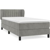 Box spring krevet s madracem svjetlosivi 100x200 cm baršunasti | shoptok.hr