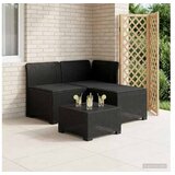 vidaXL Dvosjedni vrtni sofa s jastucima u ratan izgledu 3-sjedalo PP - Antracit Sofa + srednji + kutni s antracit jastučićem | shoptok.hr