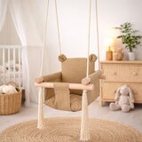 Ginger Home Dečija drvena ljuljaška plišani meda – mekano pamučno sedište, do 30 kg ( W01D203 ) | Eponuda.com