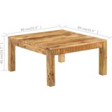 vidaXL Klubska mizica iz trdnega mangovega lesa 80x80x40 cm | Shoptok.si
