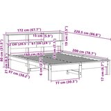 vidaXL Okvir kreveta bez madraca 160 x 200 cm od masivne borovine | shoptok.hr
