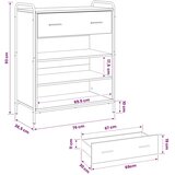  Ormar za cipele 76 x 36 5 x 93 cm Konstruirano drvo - Dimljeni hrast 76 x 36 5 x 93 cm 1 ladica i 3 police | shoptok.hr