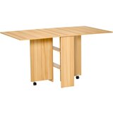 HOMCOM jedilna miza zložljiva miza sodobna zasnova kolesa police 140 × 80 × 74 cm, (20745558) | Shoptok.si