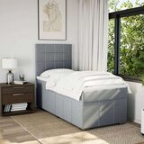 vidaXL Box spring postelja z vzmetnico svetlo siva 90x200 cm blago | Shoptok.si