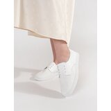 GOODIN White openwork sneakers made of natural leather | Shoptok.si