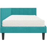  Kutni okvir kreveta s madracem Tirkizna 100 x 200 cm Baršun | shoptok.hr