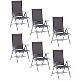  Set vrtnih stolica Amy (6 Kom., S podesivim naslonom za leđa, Crna, srebrna) Cijene