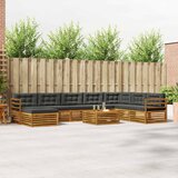  Set vanjskih sofa 9 pcs Prirodna i antracit Čvrsto drvo akacije | shoptok.hr