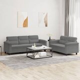  2-dijelni set sofa s jastucima tamnosivi od mikrovlakana | Eponuda.com