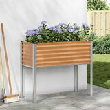  Vrtna saksija Svijetlosmeđa 100 x 45 x 90 cm Cinkani čelik | shoptok.hr