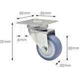 Wagner Kolesa za aparate DELUXE, kolo s Ø 50 mm, DE 4 kosi, vrtljivo kolo | Shoptok.si