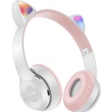 Venisymlis Otroške Bluetooth slušalke z mačjim ušesom, zložljive brezžične slušalke z LED mikrofonom, (22102435) | Shoptok.si