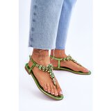 Boto Women's Sandals Flip Flops With Stones Green Lenisa | Shoptok.si