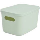 Homéa Svetlo zelena plastična škatla za shranjevanje s pokrovom 24,5x18x15 cm – Cene