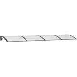 Nadstrešnica za vrata crna 400 x 100 cm polikarbonatna | shoptok.hr
