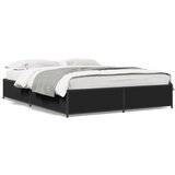 Furnova Posteljni okvir črn 135x190 cm inženirski les in kovina, (21934183) | Shoptok.si
