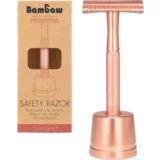 Bambaw sigurnosni brijač sa stalkom za brijanje - Rosé gold