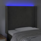  LED uzglavlje tamnosivo 93x16x118/128 cm baršunasto | shoptok.hr