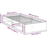  Dnevni krevet bez madraca voštano smeđi 80 x 200 cm od borovine | shoptok.hr