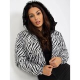 Fashion Hunters Black, reversible quilted jacket with an animal pattern Cene