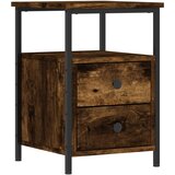 Maison Chic Nočna omarica - Nočna miza dimljeni hrast 34x35,5x50 cm inženirski les, (21687995) Cene