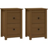 Maison Chic Dvo delni komplet Nočne omarice - Nočne mize medeno rjava 40x35x61,5 cm trdna borovina, (21689833) | Shoptok.si