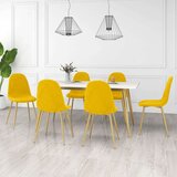 vidaXL Blagovaonske stolice 6 kom boja senfa baršunaste | shoptok.hr
