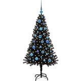 vidaXL Božično drevo med 150 LED z stojalom Črna 150 cm PVC | Shoptok.si