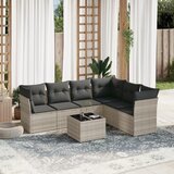 vidaXL 7-dijelni set vrtnih sofa svjetlosivi od poliratana | shoptok.hr
