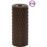 Balkonski zasloni 10 kom smeđi i crni 255 x 19 cm od poliratana | shoptok.hr