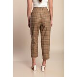 Fenzy Plus Size Hlače S Karo Potiskom, Rjave | Shoptok.si