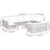  10-dijelni set vrtnih sofa s jastucima crni od poliratana Crna 55 x 55 x 36 cm | Shoptok.si
