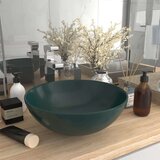  Kupaonski umivaonik od keramike tamnozeleni okrugli | shoptok.hr
