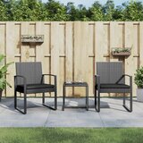 vidaXL 3-dijelni vrtni blagovaonski set s jastucima tamnosivi PP ratan | shoptok.hr