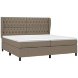 Krevet s oprugama i madracem smeđesivi 200x200 cm od tkanine | shoptok.hr